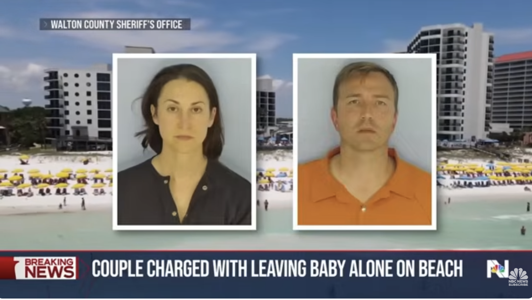 mugshots of parents arrested on beach